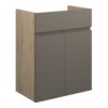 Tewin 500mm Standard Basin Unit - Matt Stone (Oak Cab)