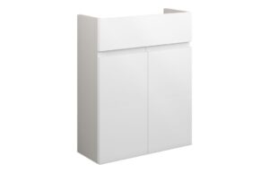 Tewin 500mm Slim Basin Unit - White Gloss (Grey Cab)