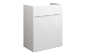 Tewin 500mm Standard Basin Unit - White Gloss (Grey Cab)
