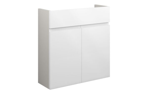 Tewin 600mm Slim Basin Unit - White Gloss (Grey Cab)