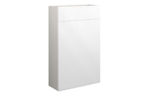 Tewin 500mm Slim WC Unit - White Gloss (Grey Cab)