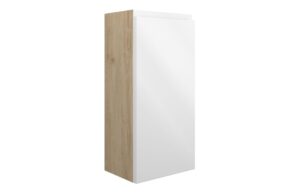 Tewin 300mm Slim Base Unit - White Gloss (Oak Cab)