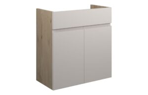 Tewin 600mm Standard Basin Unit - Matt Dove Grey (Oak Cab)