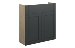 Verity 600mm Slim Basin Unit - Matt Graphite Grey (Oak Cab)