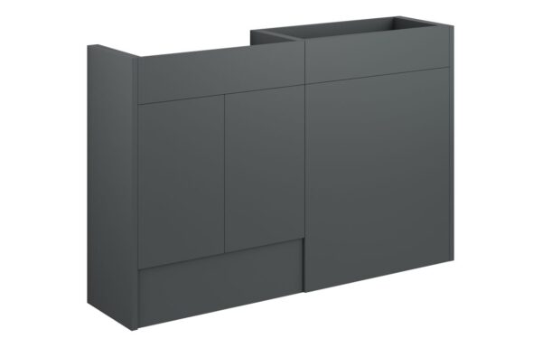 Truro 1236mm Standard Basin & WC Unit Pack - Matt Graphite Grey (Oak Cab)