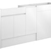 Tewin 1536mm Standard Basin  WC & 1 Door Unit Pack - White Gloss (Oak Cab)