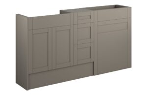 Verity 1536mm Standard Basin  WC & 3 Drawer Unit Pack - Matt Stone (Oak Cab)
