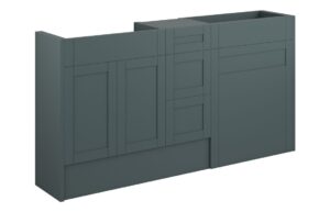 Verity 1536mm Standard Basin  WC & 3 Drawer Unit Pack - Matt Green Camo (Oak Cab)
