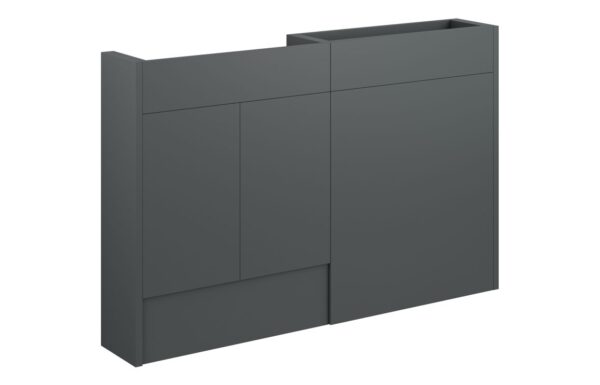 Truro 1236mm Slim Basin & WC Unit Pack - Matt Graphite Grey (Oak Cab)
