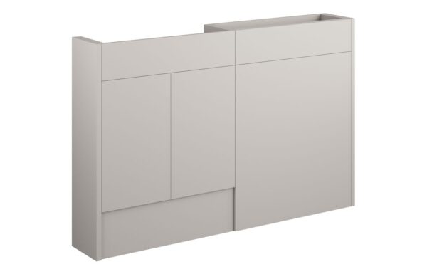Truro 1236mm Slim Basin & WC Unit Pack - Matt Dove Grey (Oak Cab)