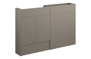 Truro 1236mm Slim Basin & WC Unit Pack - Matt Stone (Grey Cab)