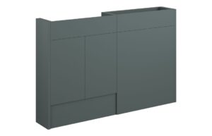 Truro 1236mm Slim Basin & WC Unit Pack - Matt Green (Grey Cab)