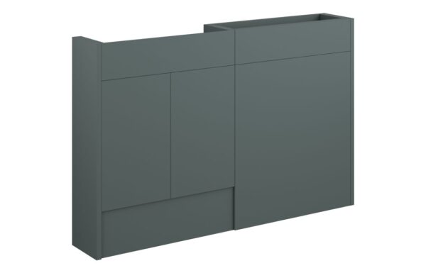 Truro 1236mm Slim Basin & WC Unit Pack - Matt Green (Grey Cab)