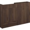 Truro 1236mm Slim Basin & WC Unit Pack - Warm Walnut (Grey Cab)