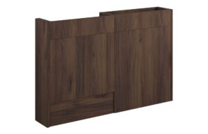Truro 1236mm Slim Basin & WC Unit Pack - Warm Walnut (Grey Cab)