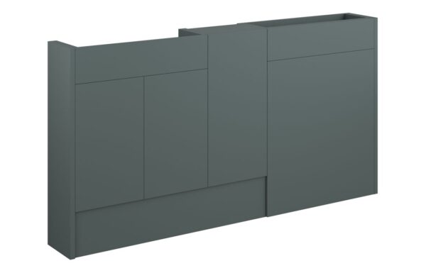 Truro 1536mm Slim Basin  WC & 1 Door Unit Pack - Matt Green (Oak Cab)