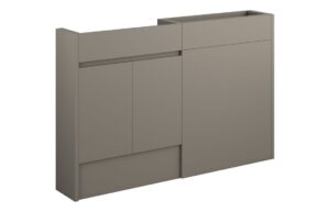 Tewin 1236mm Slim Basin & WC Unit Pack - Matt Stone (Grey Cab)