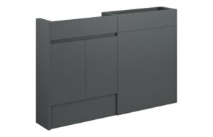 Tewin 1236mm Slim Basin & WC Unit Pack - Matt Graphite Grey (Grey Cab)
