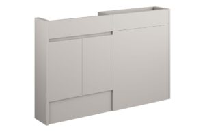 Tewin 1236mm Slim Basin & WC Unit Pack - Matt Dove Grey (Grey Cab)