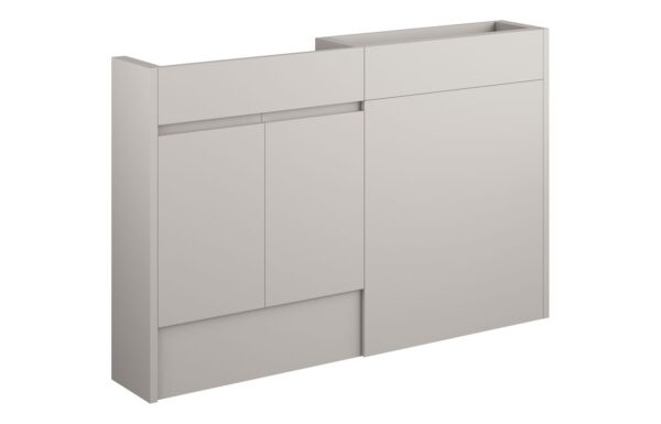 Tewin 1236mm Slim Basin & WC Unit Pack - Matt Dove Grey (Grey Cab)