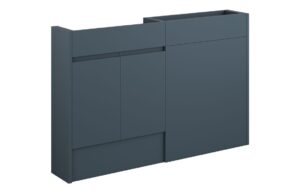 Tewin 1236mm Slim Basin & WC Unit Pack - Matt Arley Blue (Grey Cab)