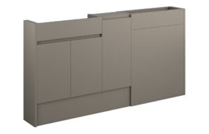 Tewin 1536mm Slim Basin  WC & 1 Door Unit Pack - Matt Stone (Grey Cab)