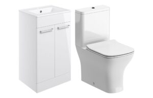Malvern 510mm Floor Standing Unit & Close Coupled WC Pack - White Gloss