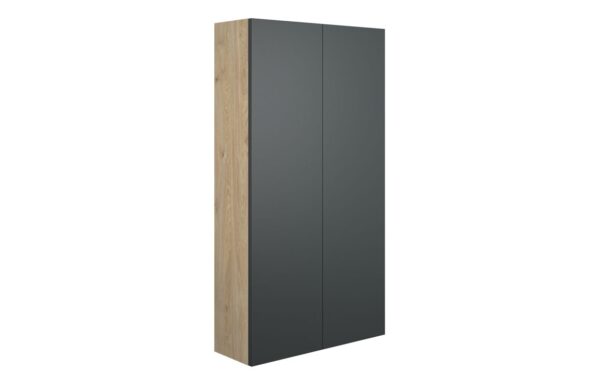 Truro 600mm Slim 2 Door Storage Unit - Matt Graphite Grey (Oak Cab)
