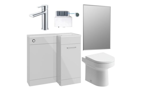 Baldock 900mm Furniture & BTW WC Pack - Grey Gloss (RH)