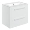 Malvern 610mm Wall Hung 2 Drawer Basin Unit & 0TH Thin Edge Basin - White Gloss