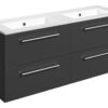 Malvern 1210mm Wall Hung 4 Drawer Basin Unit & 0TH Thin Edge Basin - Anthracite Gloss