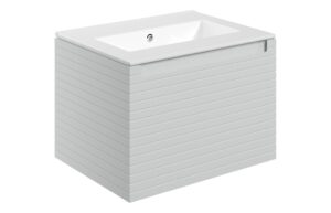 Hatfield 615mm Wall Hung 1 Drawer Basin Unit & 0TH Thin Edge Basin - Matt Mineral Grey