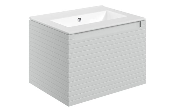 Hatfield 615mm Wall Hung 1 Drawer Basin Unit & 0TH Thin Edge Basin - Matt Mineral Grey