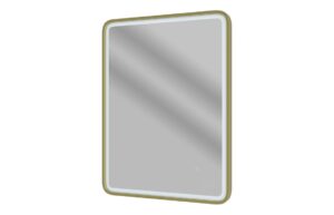 Charlton 600mm Rectangle Front-Lit LED Mirror - Brushed Brass