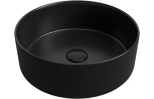 Lismore 355mm Ceramic Round Washbowl & Waste - Matt Black