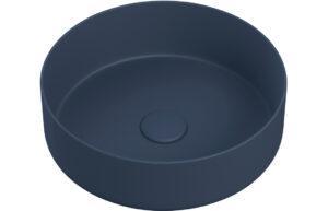 Lismore 355mm Ceramic Round Washbowl & Waste - Matt Deep Blue