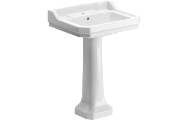 London 600x500mm 2TH Basin & Full Pedestal