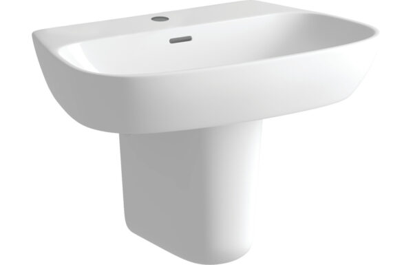 Trent 600x400mm 1TH Basin & Semi Pedestal