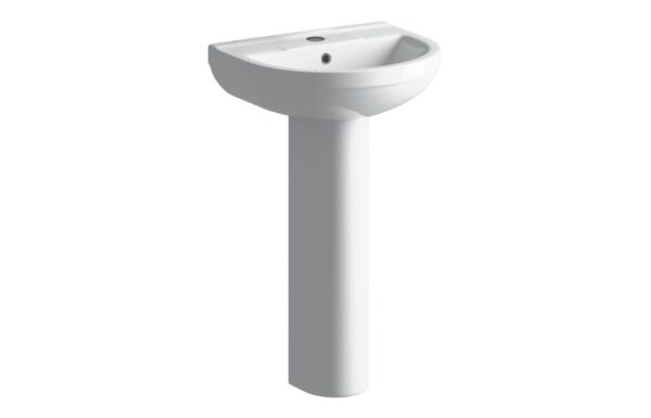 Letchmore 500x390mm 1TH Basin & Full Pedestal