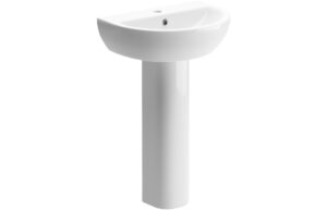 Thirlmere 550x400mm 1TH Basin & Full Pedestal