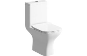 Canterbury Rimless Comfort Height Close Coupled Open Back WC & Slim Soft Close Seat