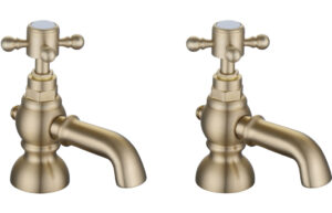 Tates Bath Pillar Taps - Brushed Brass