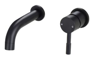 Fulton 155mm Wall Mounted Basin Mixer - Matt Black