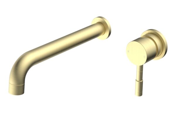 Fulton 220mm Wall Mounted Basin Mixer - Brushed Brass