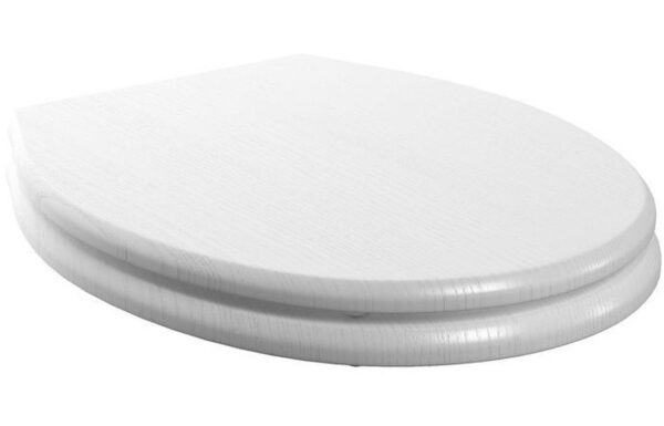 London Soft Close Toilet Seat - Satin White Wood Effect