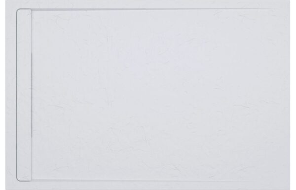 30mm Linear Slate 1600x800mm Rectangular Tray & Waste - White