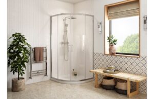 Aqua Silver 900mm 2 Door Easy-Fit Quadrant & 45mm Tray Pack - Chrome