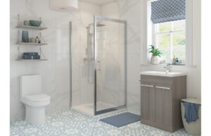 Aqua Silver 800mm Infold Door - Chrome