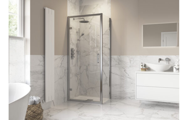 Aqua Platinum 900mm Hinged Door Side Panel - Chrome