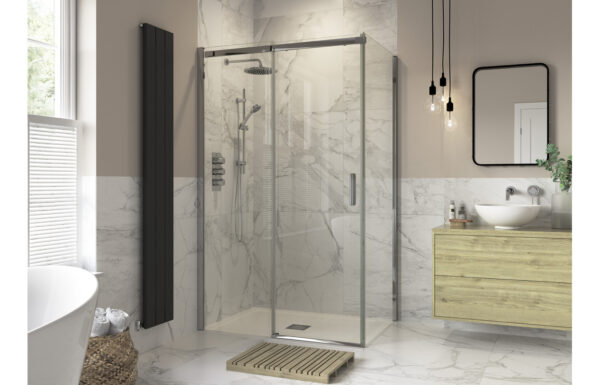 Aqua Platinum 800mm Sliding Door Side Panel - Chrome
